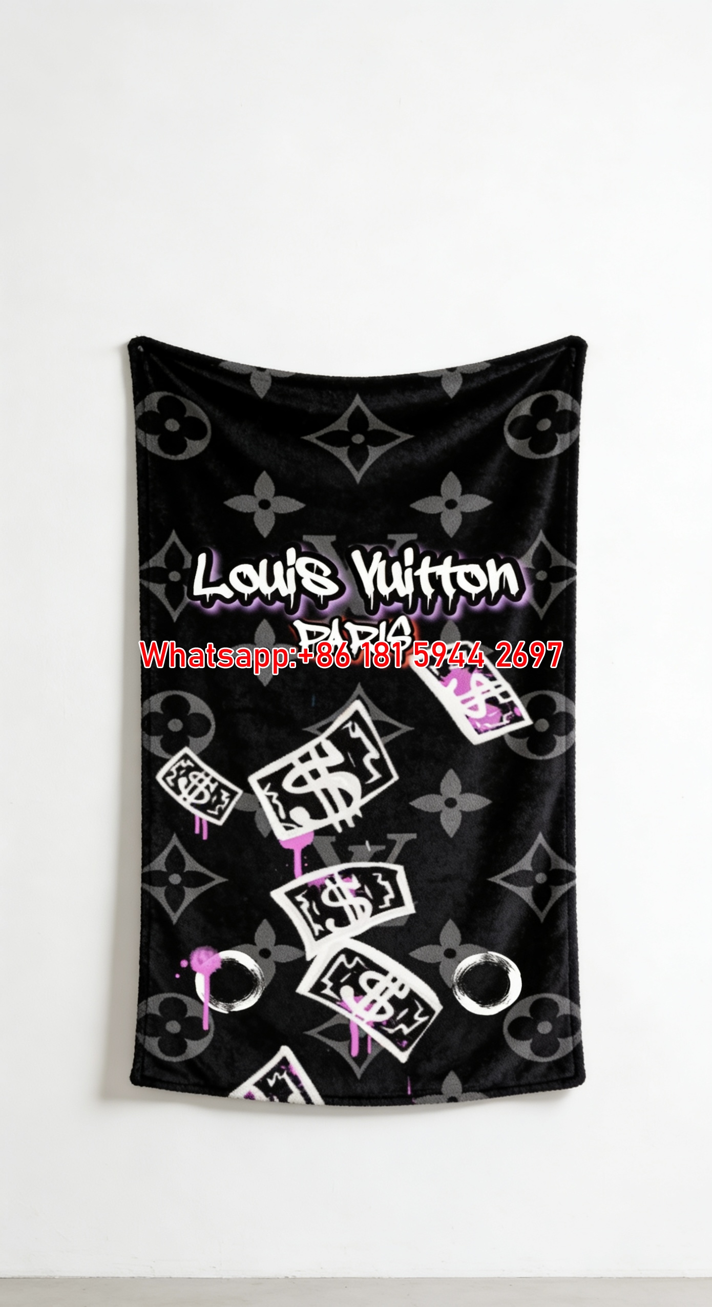 LV Graffiti Monogram Flannel Throw 292